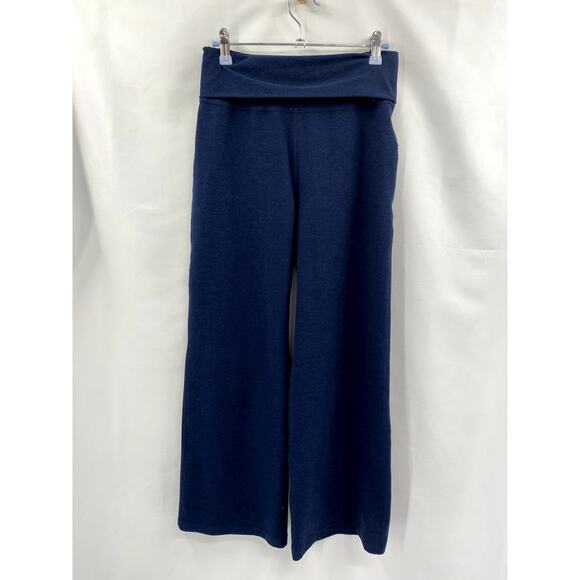 Beyond Yoga Navy Foldover Wide Leg Yoga Pants - Picture 4 of 7